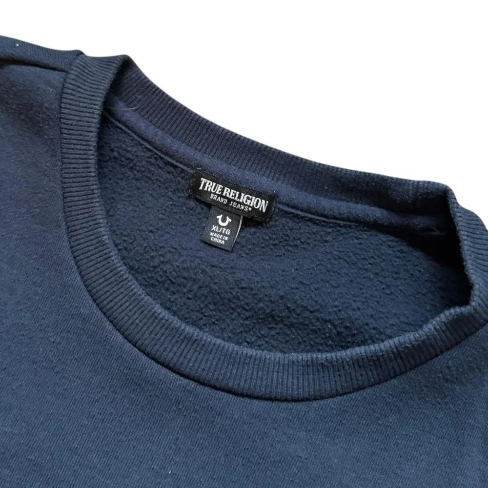 Men's‎ True Religion Crew Neck Sweatshirt – Navy Blue Size XL